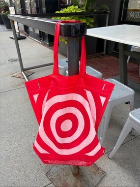 Target Red Graphic Canvas Tote Bag